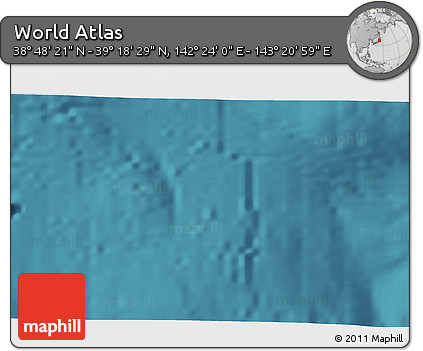 Satellite 3D Map of the Area around 39° 3' 25" N, 142° 52' 30" E