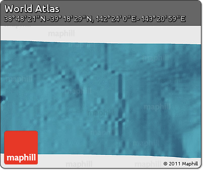 Satellite 3D Map of the Area around 39° 3' 25" N, 142° 52' 30" E