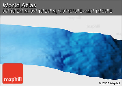 Physical Panoramic Map of the Area around 39° 3' 25" N, 143° 43' 29" E