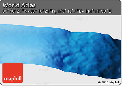 Physical Panoramic Map of the Area around 39° 3' 25" N, 143° 43' 29" E