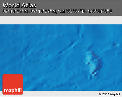 Physical 3D Map of the Area around 39° 3' 25" N, 145° 25' 30" E