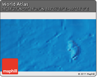 Physical 3D Map of the Area around 39° 3' 25" N, 145° 25' 30" E