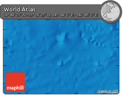 Physical Map of the Area around 39° 3' 25" N, 146° 16' 30" E