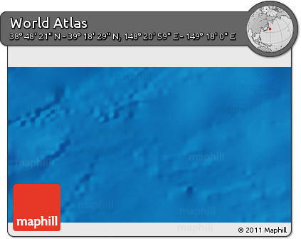 Physical 3D Map of the Area around 39° 3' 25" N, 148° 49' 29" E