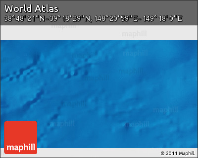 Physical 3D Map of the Area around 39° 3' 25" N, 148° 49' 29" E