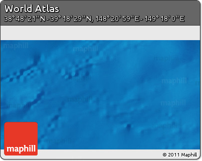 Physical 3D Map of the Area around 39° 3' 25" N, 148° 49' 29" E