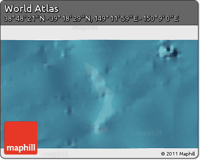 Satellite 3D Map of the Area around 39° 3' 25" N, 149° 40' 30" E