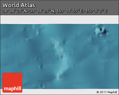 Satellite 3D Map of the Area around 39° 3' 25" N, 149° 40' 30" E