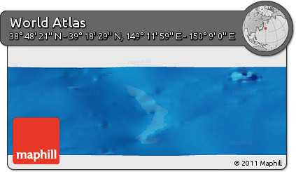 Physical Panoramic Map of the Area around 39° 3' 25" N, 149° 40' 30" E