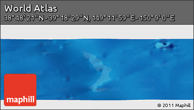 Physical Panoramic Map of the Area around 39° 3' 25" N, 149° 40' 30" E