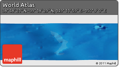 Physical Panoramic Map of the Area around 39° 3' 25" N, 149° 40' 30" E