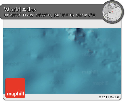 Satellite 3D Map of the Area around 39° 3' 25" N, 150° 31' 30" E