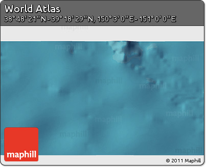 Satellite 3D Map of the Area around 39° 3' 25" N, 150° 31' 30" E