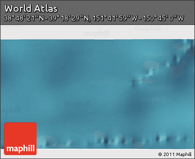 Satellite 3D Map of the Area around 39° 3' 25" N, 151° 13' 29" W