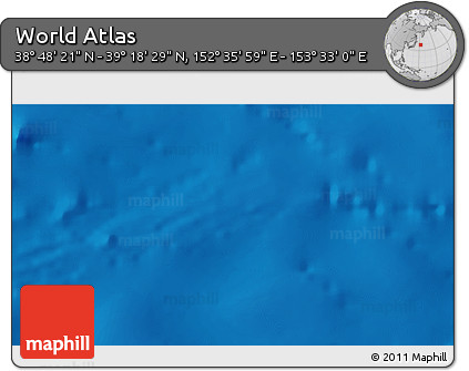 Physical 3D Map of the Area around 39° 3' 25" N, 153° 4' 29" E