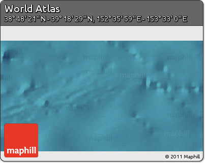 Satellite 3D Map of the Area around 39° 3' 25" N, 153° 4' 29" E