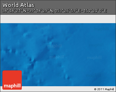 Physical 3D Map of the Area around 39° 3' 25" N, 153° 55' 30" E