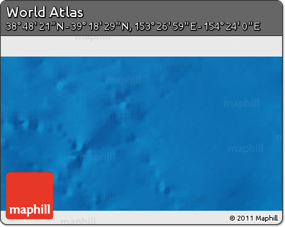 Physical 3D Map of the Area around 39° 3' 25" N, 153° 55' 30" E