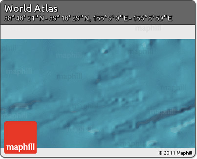 Satellite 3D Map of the Area around 39° 3' 25" N, 155° 37' 30" E