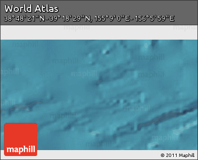 Satellite 3D Map of the Area around 39° 3' 25" N, 155° 37' 30" E