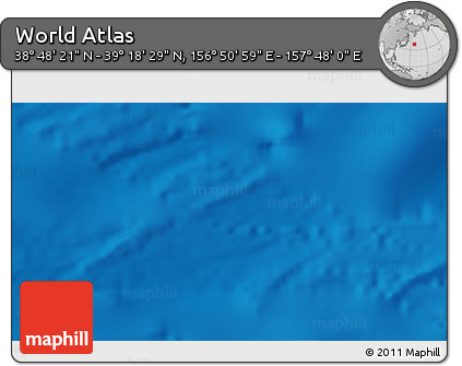Physical 3D Map of the Area around 39° 3' 25" N, 157° 19' 29" E