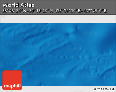 Physical 3D Map of the Area around 39° 3' 25" N, 157° 19' 29" E