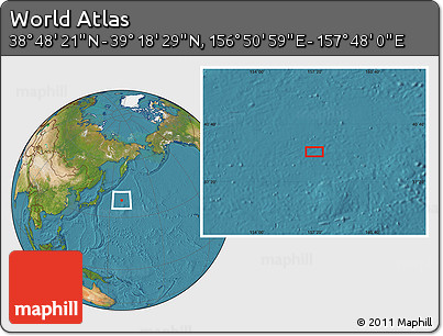 Satellite Location Map of the Area around 39° 3' 25" N, 157° 19' 29" E