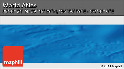 Physical Panoramic Map of the Area around 39° 3' 25" N, 157° 19' 29" E