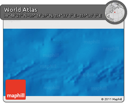 Physical 3D Map of the Area around 39° 3' 25" N, 159° 1' 30" E