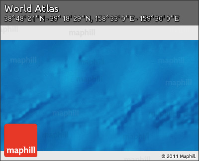 Physical 3D Map of the Area around 39° 3' 25" N, 159° 1' 30" E