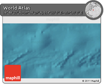 Satellite 3D Map of the Area around 39° 3' 25" N, 159° 1' 30" E