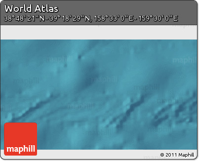 Satellite 3D Map of the Area around 39° 3' 25" N, 159° 1' 30" E