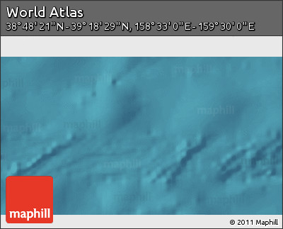 Satellite 3D Map of the Area around 39° 3' 25" N, 159° 1' 30" E