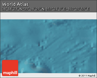 Satellite 3D Map of the Area around 39° 3' 25" N, 159° 52' 30" E