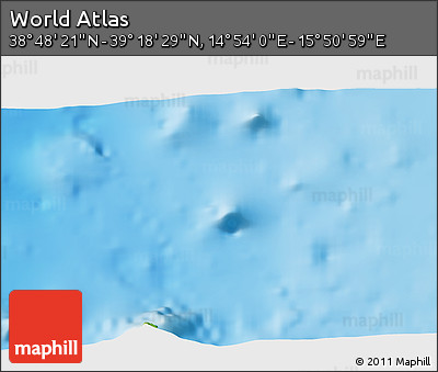 Physical 3D Map of the Area around 39° 3' 25" N, 15° 22' 30" E