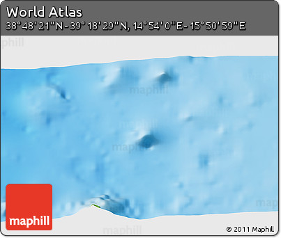 Physical 3D Map of the Area around 39° 3' 25" N, 15° 22' 30" E