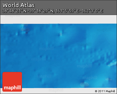 Physical 3D Map of the Area around 39° 3' 25" N, 161° 34' 29" E