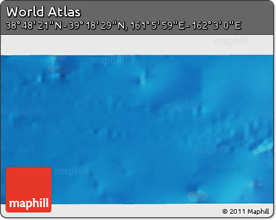 Physical 3D Map of the Area around 39° 3' 25" N, 161° 34' 29" E