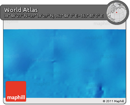 Physical 3D Map of the Area around 39° 3' 25" N, 163° 16' 30" E