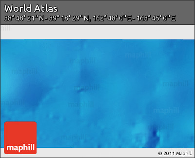Physical 3D Map of the Area around 39° 3' 25" N, 163° 16' 30" E