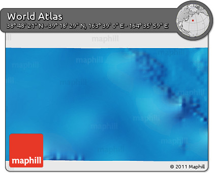 Physical 3D Map of the Area around 39° 3' 25" N, 164° 7' 30" E