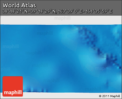 Physical 3D Map of the Area around 39° 3' 25" N, 164° 7' 30" E
