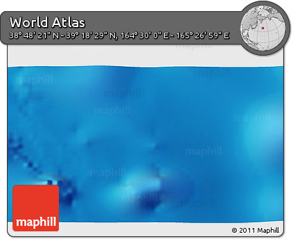 Physical 3D Map of the Area around 39° 3' 25" N, 164° 58' 29" E