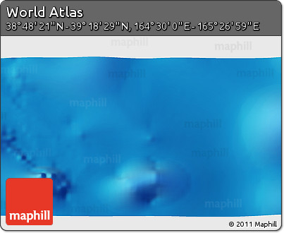 Physical 3D Map of the Area around 39° 3' 25" N, 164° 58' 29" E