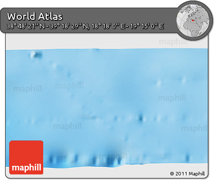 Shaded Relief 3D Map of the Area around 39° 3' 25" N, 18° 46' 29" E