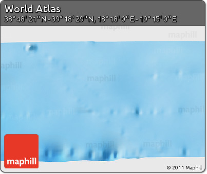 Shaded Relief 3D Map of the Area around 39° 3' 25" N, 18° 46' 29" E