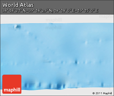 Shaded Relief 3D Map of the Area around 39° 3' 25" N, 18° 46' 29" E