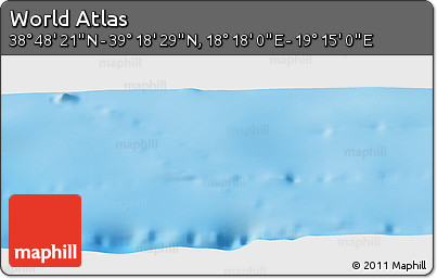 Shaded Relief Panoramic Map of the Area around 39° 3' 25" N, 18° 46' 29" E