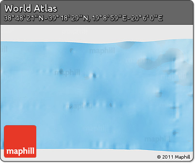 Shaded Relief 3D Map of the Area around 39° 3' 25" N, 19° 37' 30" E