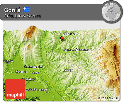 Physical 3D Map of Goniá
